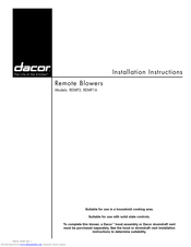 Dacor REMP16 Installation Instructions Manual