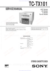 Sony TC-TX101 Service Manual