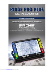 SIRCHIE RIDGE PRO PLUS Operator's Manual