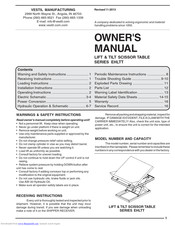 Vestil EHLTT Series Owner's Manual