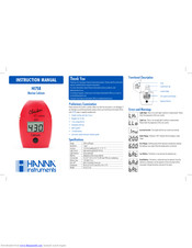 Hanna Instruments HI 758 Instruction Manual