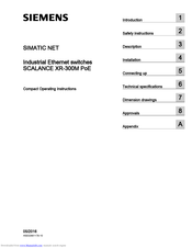 Siemens SIMATIC NET SCALANCE XR-300M PoE Series Compact Operating Instructions