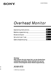 Sony XVM-R75 Operating Instructions Manual