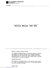 Heidenhain TNC 150 Service Manual