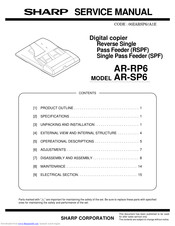 Sharp AR-SP6 Service Manual