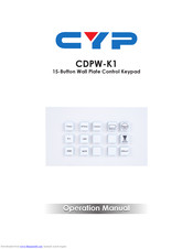 CYP CDPW-K1 Operation Manual