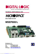 DIGITAL-LOGIC MICROSPACE MSEP800L Technical  User's Manual