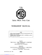 MG MGA Twin Cam Workshop Manual