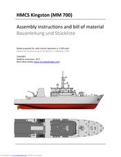 Micro Boat Hobby HMCS Kingston (MM 700) Assembly Instructions Manual