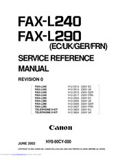 Canon H12-2505 Service Reference Manual