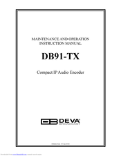 DEVA Broadcast DB91-TX Maintenance And Operation Instruction Manual