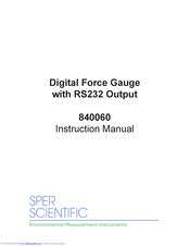 Sper scientific 840060 Instruction Manual