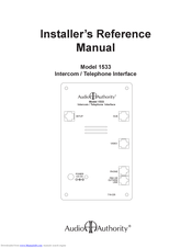 Audio Authority 1533 Installer's Reference Manual
