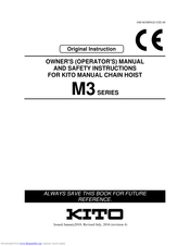 KITO CB010 Owner Manual And Safety Manual