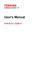 Toshiba Portege X20W-D User Manual