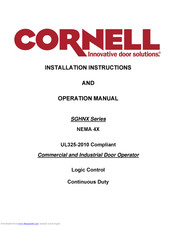 Cornell SGHNX-10011E Installation Instructions And Operation Manual