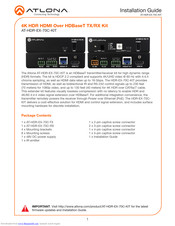 Atlona AT-HDR-EX-70C-KIT Installation Manual