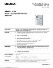 Siemens RDX42.22U Technical Instructions
