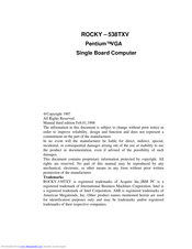 Vox Technologies ROCKY 538TXV Manual