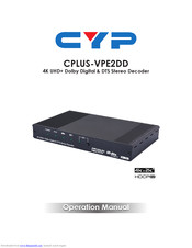 CYP CPLUS-VPE2DD Operation Manuals