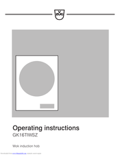 ZUG GK16TIWSZ Operating Instructions Manual