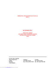Scanna Msc SCANMAX 25 C Operating And Maintenance Manual