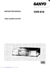 Sanyo VHR-810 Instruction Manual