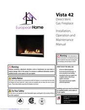 European Home Vista 42 Installation, Operation And Maintenance Manual