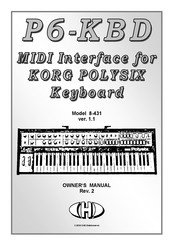 Korg Polysix P6-KBD Owner's Manual