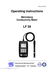 Sensortechnik Meinsberg LF 39 Operating Instructions Manual
