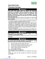 MSA PremAire Escape Quick Start Manual