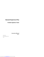 SEAWARD Electronic Supernova Plus Instruction Manual
