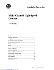 AB Quality 1746-HSCE2 Installation Instructions Manual