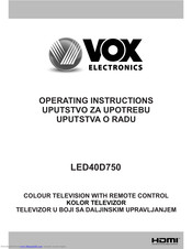 MVOX electronics LED40D750 Operating Instructions Manual