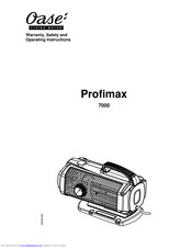 Oase Profimax 7000 Warranty, Safety And Operating Instructions