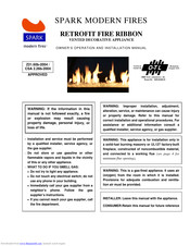 Spark modern fires RETRO-3' Owner's Operation And Installation Manual