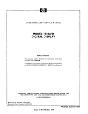 HP 1349A Operating And Service Manual