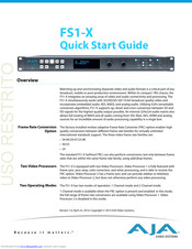AJA FS1-X Quick Start Manual