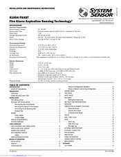 System Sensor 8100A FAAST Installation And Maintenance Instructions Manual