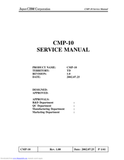 Japan CBM Corporation CMP-10 Service Manual