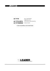 Leader LV 7770 Instruction Manual