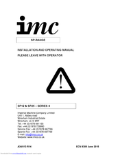 IMC SP12 Installation And Operating Manual