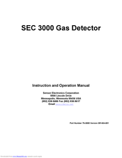 Sensor Electronics SEC 3000 Instruction And Operation Manual