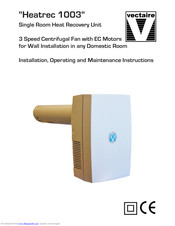 Vectaire HREC1003 Installation, Operating And Maintenance Instructions