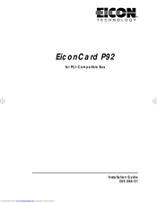 Eicon EiconCard P92 Installation Manual
