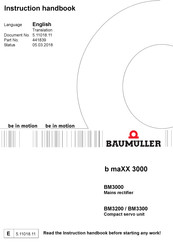Baumuller BM3300 Instruction Handbook Manual