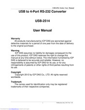 Icp Das Usa USB-2514 Series User Manual
