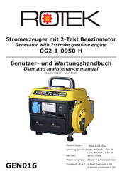 Rotek GG2-1-0950-H User And Maintenance Manual