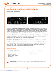 Atlona AT-HDR-EX-100CEA-KIT Installation Manual