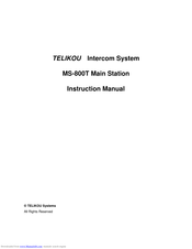 TELIKOU MS-800T Instruction Manual
